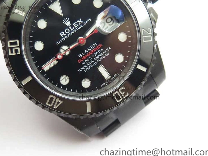 PVD 1:1 Noob Bracelet V10.5 Black PVD RED on SINGLE Dial Edition Submariner A2836 BLAKEN Best 0220